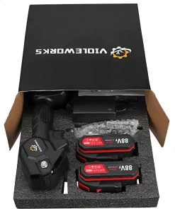 Violeworks® Accu Kettingzaag - Snoeizaag - Mini Kettingzaag - Handkettingzaag - Ook Voor Makita - Elektrische Kettingzaag - Elektrische Snoeischaar - Op Batterij - 2900 MAh - 1080W - 88V -Tuin Gerelateerd 1000x1200