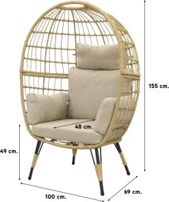 Lola Egg Relaxstoel - Natural Sand - Mand Stoel -Tuin Gerelateerd 1002x1200 2