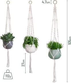 Gadgy Plantenhanger Macramé 3 Stuks - Luxe Gevlochten Touw Katoen - Plantenpot Ophangen - Hangpot -Tuin Gerelateerd 1021x1200 1