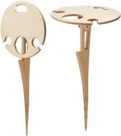 Merkloos Opvouwbare Wijntafel - Picknicktafel - Wijn Bijzettafel - Mannen Gadget - Vrouwen Cadeautjes - Moederdag Cadeautje - Bijzettafel Rond - Hout -Tuin Gerelateerd 1062x1200 1