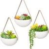 Plantenhanger Keramiek – Set Van 3 – Wit Steen- Hangpot – Hangende Bloempot Plantenpot - 3 Verschillende Koorden - 18 X 11 X 7 Cm -Tuin Gerelateerd 1116x1200 1