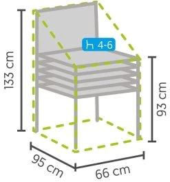 Weersbestendige Beschermhoes Stoel (4 Tot 6 Stapelstoelen) | 66 X 95 X 133/93 Cm (L) | Premium | Waterproof | TÜV Rheinland Gecertificeerd | Hoes Voor Tuin | Waterdicht | Solution Dyed (verkleuring Onmogelijk) | Grijs / Antraciet -Tuin Gerelateerd 1119x1200