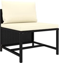 VidaXL 4-delige Loungeset Met Kussens Poly Rattan Zwart -Tuin Gerelateerd 1126x1200