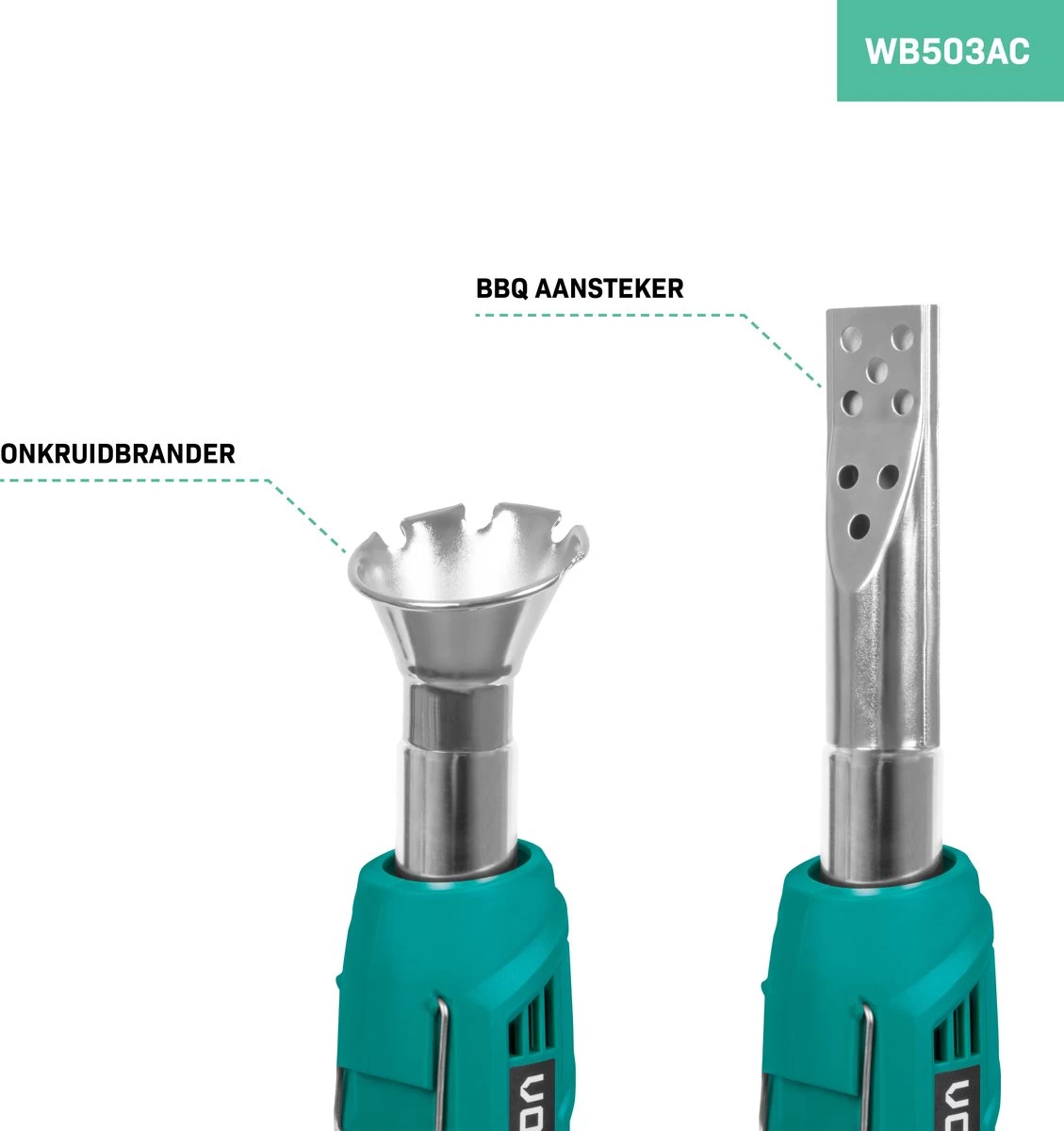 VONROC Elektrische Onkruidbrander - 2000W - Incl. Barbecue Mondstuk 6 VONROC Elektrische Onkruidbrander - 2000W - Incl. Barbecue Mondstuk - Afbeelding 4