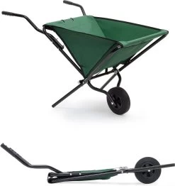 Relaxdays Kruiwagen Opvouwbaar - Inklapbare Tuinwagen - Vouwkruiwagen - Groen - 50 L -Tuin Gerelateerd 1133x1200