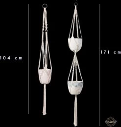 Plantenhanger Macrame Set Van 2 - Plantenhanger Met Ruimte Voor 3 Potten - Luxe Gevlochten Touw 100% Katoen - Duurzaam - Plantenbakken - Bloempotten - Macramé Stijl Hanger Voor Bloempotten - Hangpot - Fienosa -Tuin Gerelateerd 1146x1200 6