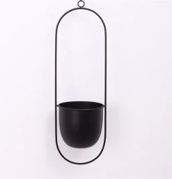Be-Inspired® Hangende Bloempot Ovaal - Bloempot Binnen - Voor Hangplant – Plant Bloem Pot Met Opknoping – Plantenhanger - Plantenbak - Industrieel – Scandinavisch - Metaal - Zwart -Tuin Gerelateerd 1147x1200 2