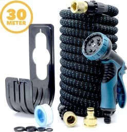 Complete Set Tuinslang Van 30 Meter Met Flexibel Ontwerp – Sproeikop Met 9 Standen – Licht In Gewicht & Makkelijk Opbergen – Uitrekbare Slang - -Tuin Gerelateerd 1149x1200 6
