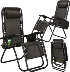 Springos Tuinstoel | Ligstoel | Opvouwbaar | Verstelbaar | Ergonomische Hoofdsteun | Bruin / Zwart -Tuin Gerelateerd 1166x1200 1