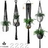 4 Stuks Luxe Macrame Plantenhangers - Boho Handgeweven Katoen Hangpot Voor Binnen/Buiten - Hangende Bloempot Met Kralen - Macramé Touw/Koord Hangplant Houder - Bohemian Wandhanger Decoratie - Plant Hanger - Verticale Tuin Bloempothouder Planthanger -Tuin Gerelateerd 1181x1200 6