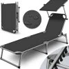 Sens Design Zonnebed - Ligbed Inklapbaar Met Zonneklep - Grijs -Tuin Gerelateerd 1188x1200