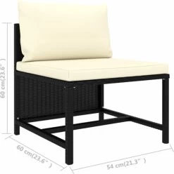 VidaXL 4-delige Loungeset Met Kussens Poly Rattan Zwart -Tuin Gerelateerd 1194x1200