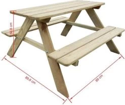MaxxGarden Kinder Picknicktafel - 90x79x50cm - Hout -Tuin Gerelateerd 1200x1004