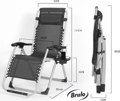 Brulo - Ligstoel Tuin - Ligstoelen - Strandstoel Opvouwbaar - Tuinstoel - Incl Tafel En Hoofdkussen -Tuin Gerelateerd 1200x1012 1