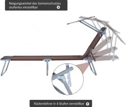 Outsunny Ligstoel Ligbank Voor Buiten Ligstoel Voor Op Het Strand Inklapbaar Met Zonnedak 3 Kleuren 84B-001 -Tuin Gerelateerd 1200x1023 1