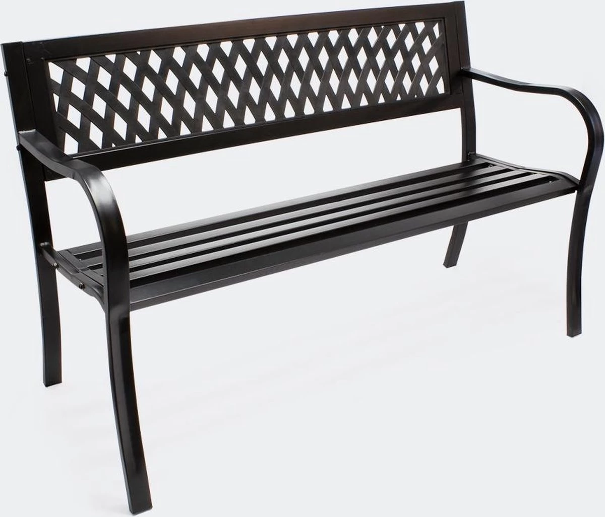 Tuinbank - Marijke -Tuinbankje - Tuinbank Metaal - Tuinbank Hout - Weersbestendig - 126 X 53 X 77 Cm 3 Tuinbank - Marijke -Tuinbankje - Tuinbank Metaal - Tuinbank Hout - Weersbestendig - 126 X 53 X 77 Cm