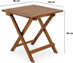 Merkloos EezyLife Houten Bijzettafel - 46x46x46cm - Acacia Hout - Tuintafel -Tuin Gerelateerd 1200x1028 1