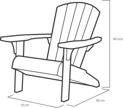 Keter Troy Adirondack Tuinstoel - 81x80x96,5cm - Grafiet -Tuin Gerelateerd 1200x1051