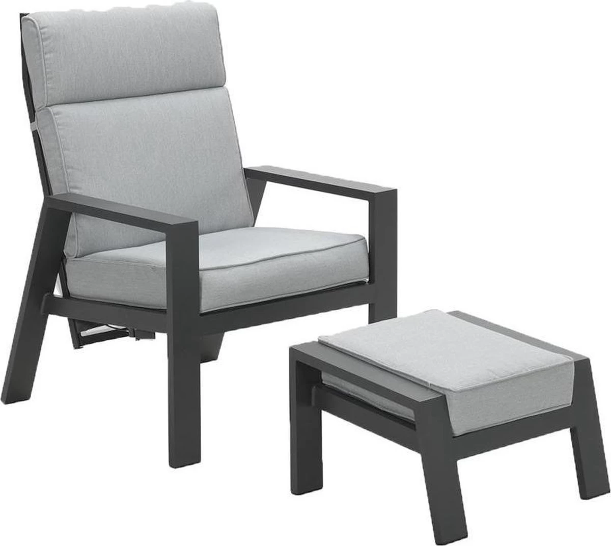 Garden Impressions Max Verstelbare Stoel + Voetenbank 3 Garden Impressions Max Verstelbare Stoel + Voetenbank