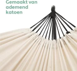 Vita5 Hangmat Met Standaard – 2 Persoons – Incl. Bekerhouder – 205kg Draaggewicht – Beige/Wit -Tuin Gerelateerd 1200x1111