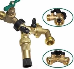 Y Stuk Kraan Splitter – Aanvoer Y Stuk Voor Wasmachine - Waterverdeler - Buitenkraan - Waterverdeler 2 Weg – Messing - -Tuin Gerelateerd 1200x1115