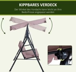 Outsunny Hollywoodschommel 3-zits Tuinschommel Schommelbank Met Dak 3 Kleuren 84A-054 -Tuin Gerelateerd 1200x1131 1