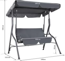 Merkloos Casaria Hollywood Schommel - Antraciet - Incl. Zonnekap 11 Merkloos Casaria Hollywood Schommel - Antraciet - Incl. Zonnekap -Tuin Gerelateerd 1200x1139