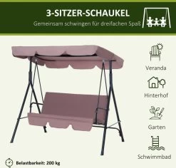 Outsunny Hollywoodschommel 3-zits Tuinschommel Schommelbank Met Dak 3 Kleuren 84A-054 -Tuin Gerelateerd 1200x1147