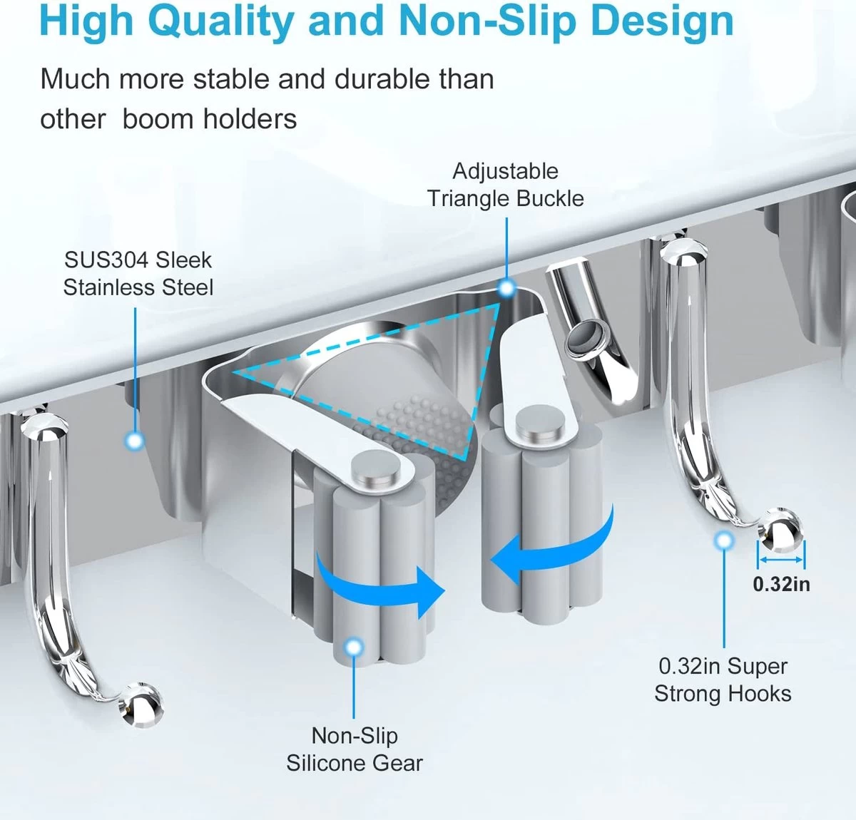 BOTC Bezemhouder - 5 Houders 6 Haken Bezem Ophangsysteem - Zeflklevend - Opbergsysteem - Ophanghaken - Tuingereedschap - Gereedschap Opbergen 4 BOTC Bezemhouder - 5 Houders 6 Haken Bezem Ophangsysteem - Zeflklevend - Opbergsysteem - Ophanghaken - Tuingereedschap - Gereedschap Opbergen - Afbeelding 2