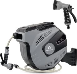 CoolHome Wandslangenbox 15 Meter + 1,5 Meter - Tuinslang Met Haspel- Slangenhouder 180° Draaibaar - Tuinslanghaspel Zwart - Grijs -Tuin Gerelateerd 1200x1158 5