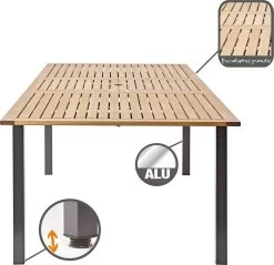 NATERIAL - Uitschuifbare Tuintafel ORIS - Uitschuifbare Tafel Voor 6 Tot 8 Personen - 180-240x100 Cm - Aluminium - Hout Eucalyptus -Tuin Gerelateerd 1200x1162 2