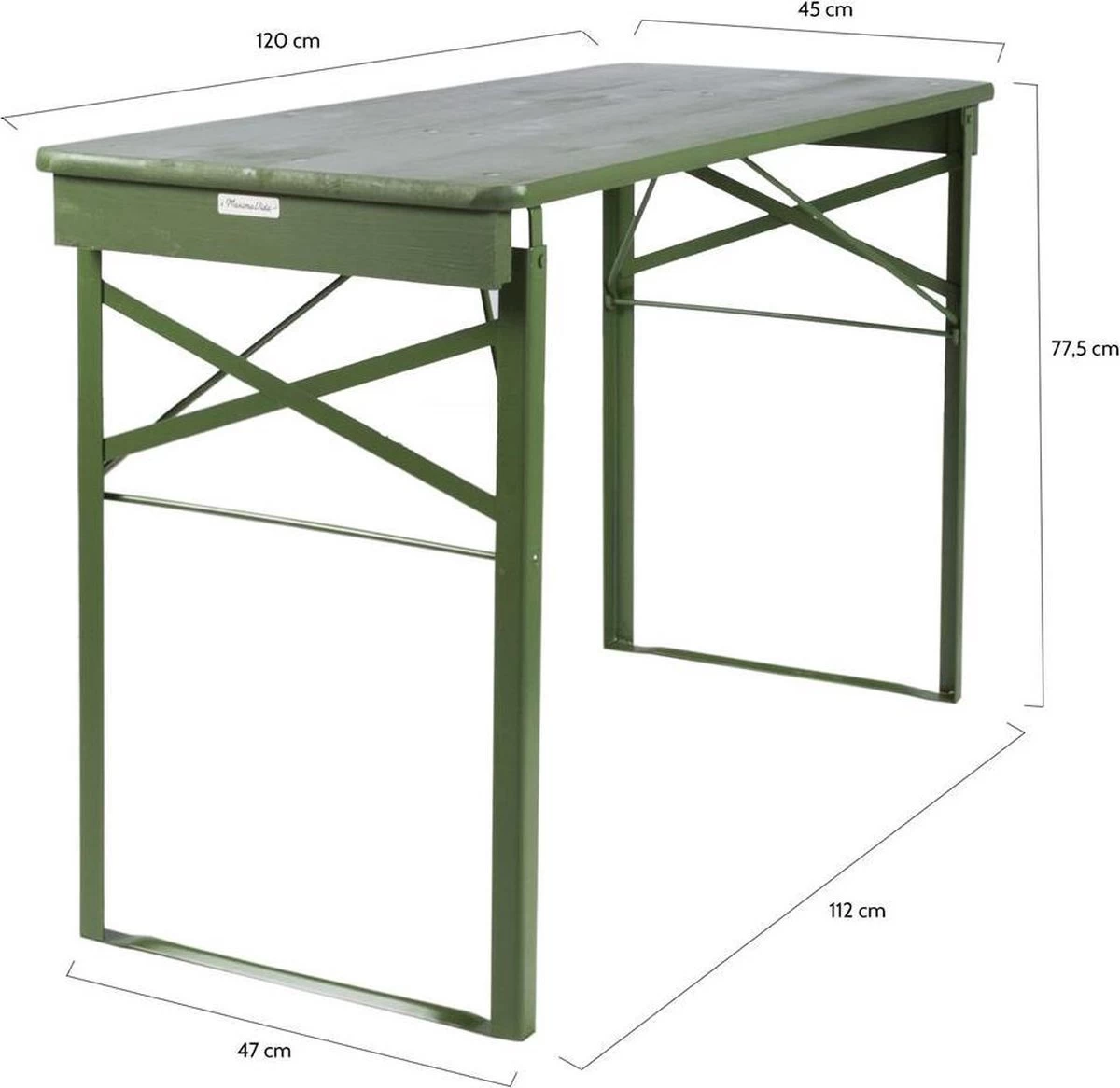 MaximaVida Inklapbare Biertafel Berlijn 120 X 50 Cm Olijfgroen - FSC Hout 8 MaximaVida Inklapbare Biertafel Berlijn 120 X 50 Cm Olijfgroen - FSC Hout - Afbeelding 6