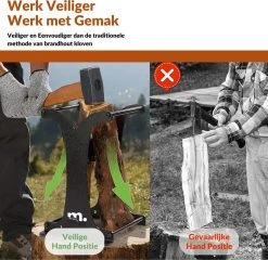 Miseru Houtklover – Zonder Bijl – No Axe – HANDMADE In Holland Houtsplijter – Houtkliever – Houtklover Voor Aanmaakhout – Ook Voor Stammen - Metaal -Tuin Gerelateerd 1200x1168 6