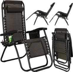 Springos Tuinstoel | Ligstoel | Opvouwbaar | Verstelbaar | Ergonomische Hoofdsteun | Bruin / Zwart -Tuin Gerelateerd 1200x1171 3