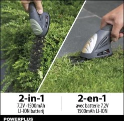 Powerplus POWEG4500 Gras-/Heggenschaar Accu - 7.2V - Snoeien En Knippen - Zwaardlengte 83/120mm - Mesafstand 8mm - Incl. 1,5Ah Accu En Lader - Haagschaar Voor Tuinonderhoud -Tuin Gerelateerd 1200x1177 2