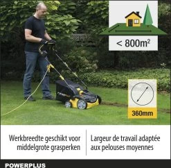 Powerplus POWXG7516 Elektrische Verticuteermachine - Mos Verwijderaar - 1800W - 360mm Maaibreedte- 45L Opvangbak - Incl. Gazonbeluchter/grasbeluchter -Tuin Gerelateerd 1200x1177 4