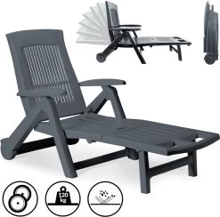 Casaria Ligstoel Zircone – Verstelbaar/Wielen Tot 120 Kg – Antraciet -Tuin Gerelateerd 1200x1184