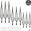 9 Stuks Zwart Macrame Plantenhangers - Boho Handgeweven Katoen Hangpot Voor Binnen/Buiten - Hangende Bloempot Met Kralen - Macramé Touw/Koord Hangplant Houder - Bohemian Wandhanger Decoratie - Plant Hanger - Verticale Tuin Bloempothouder Planthanger -Tuin Gerelateerd 1200x1191 10