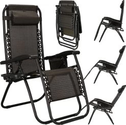 Springos Tuinstoel | Ligstoel | Opvouwbaar | Verstelbaar | Ergonomische Hoofdsteun | Bruin / Zwart -Tuin Gerelateerd 1200x1191 3