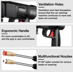 Merkloos Drillpro Elektrische Accu - Hogedrukreiniger - 30Bar - Multifunctioneel Mondstuk - Draagbaar Oplaadbaar Snoerloos - Zwart -Tuin Gerelateerd 1200x1191 5