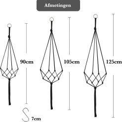 9 Stuks Zwart Macrame Plantenhangers - Boho Handgeweven Katoen Hangpot Voor Binnen/Buiten - Hangende Bloempot Met Kralen - Macramé Touw/Koord Hangplant Houder - Bohemian Wandhanger Decoratie - Plant Hanger - Verticale Tuin Bloempothouder Planthanger -Tuin Gerelateerd 1200x1198 25