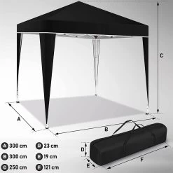 Sens Design Partytent Opvouwbaar - 3 X 3m - Zwart -Tuin Gerelateerd 1200x1199 7