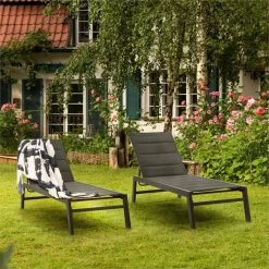 Blumfeldt Renazzo Lounge Ligstoel - Ligbed Voor De Tuin - Aluminium Tuinstoel - 6 Standen - Waterafstotend - Bekleding Van 70 % Pvc En 30 % Polyetheen - Zwart -Tuin Gerelateerd 1200x1200 122