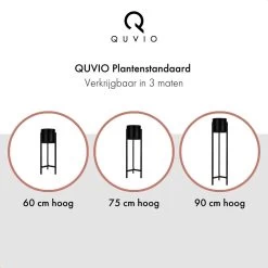 QUVIO Plantenstandaard Binnen - Inclusief Pot - Staande Plantenbak - Metaal - Bloempot - 22 X 22 X 60 Cm - Zwart -Tuin Gerelateerd 1200x1200 1223