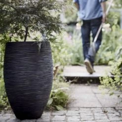 Capi Europe - Vaas Elegant Deluxe Rib NL - 45x72 - Zwart - Voor Binnen En Buiten - KBLR1138 -Tuin Gerelateerd 1200x1200 1230