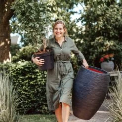 Capi Europe - Vaas Elegant Deluxe Rib NL - 45x72 - Zwart - Voor Binnen En Buiten - KBLR1138 -Tuin Gerelateerd 1200x1200 1232