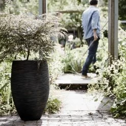 Capi Europe - Vaas Elegant Deluxe Rib NL - 45x72 - Zwart - Voor Binnen En Buiten - KBLR1138 -Tuin Gerelateerd 1200x1200 1233