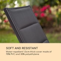 Blumfeldt Renazzo Lounge Ligstoel - Ligbed Voor De Tuin - Aluminium Tuinstoel - 6 Standen - Waterafstotend - Bekleding Van 70 % Pvc En 30 % Polyetheen - Zwart -Tuin Gerelateerd 1200x1200 124