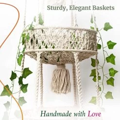 Macramé 3-Laags Hangende Fruitmand - Bohemian Mand Plantenhanger - Handgemaakt Katoen Touw Fruitschaal Hangmand - Boho Ophangbaar Etagere - Decoratieve Fruit Schaal/Basket - Opbergmand Organizer - Keuken/Balkon Decoratie - Hangpot Voor Binnen/Buiten -Tuin Gerelateerd 1200x1200 1247