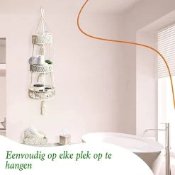 Macramé 3-Laags Hangende Fruitmand - Bohemian Mand Plantenhanger - Handgemaakt Katoen Touw Fruitschaal Hangmand - Boho Ophangbaar Etagere - Decoratieve Fruit Schaal/Basket - Opbergmand Organizer - Keuken/Balkon Decoratie - Hangpot Voor Binnen/Buiten -Tuin Gerelateerd 1200x1200 1248